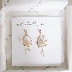 NWT All About Romance MARCH FLEURS | Delicate Wedding Hoop Earrings